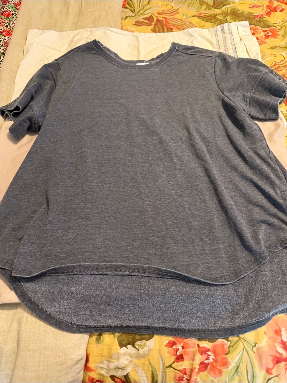 Jane and Delancey Short Sleeve Crewneck Top in Slate Blue